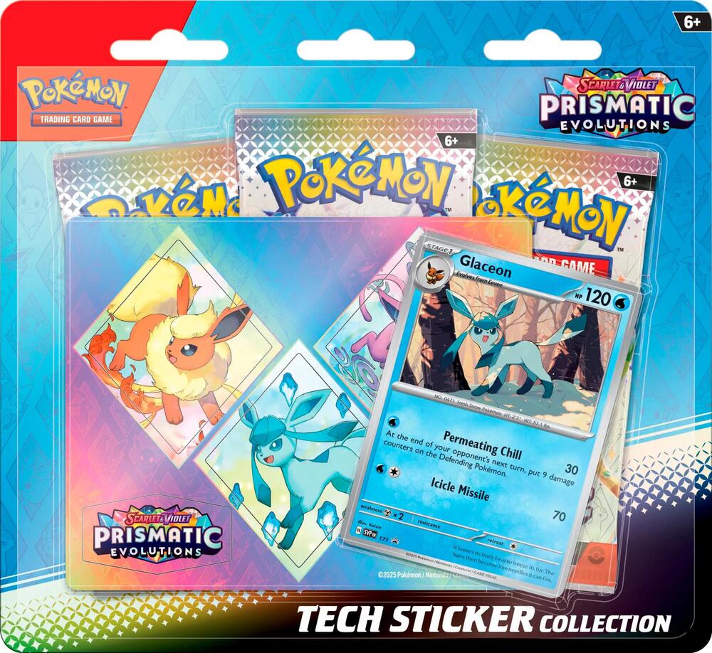 Prismatic Evolutions Tech Sticker 3-pack Blister