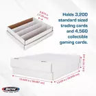 HALF LID MONSTER TRADING CARD CARDBOARD STORAGE BOX 4 ROW 3200 COUNT