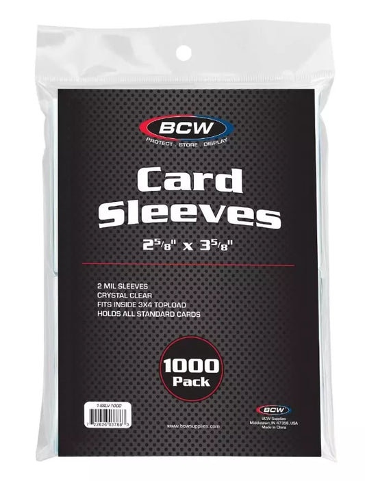 BCW 1000 Penny Card Sleeves 1 Pack of 1000 Soft Standard Sized Cards Sleeves