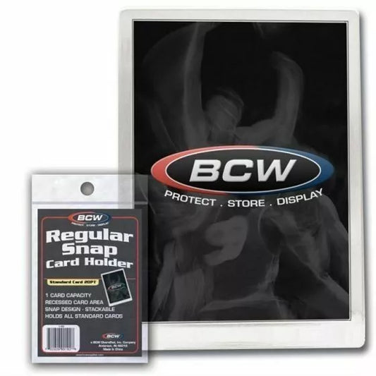 BCW Regular Snap Card Holder Full Size Recessed Frames Cards Stackable (20-Pack)