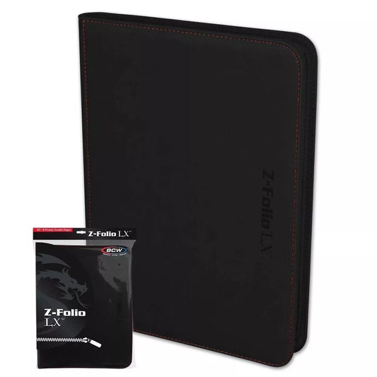 BCW BLACK Z-Folio 9-Pocket LX Album Binder with 20 Pages